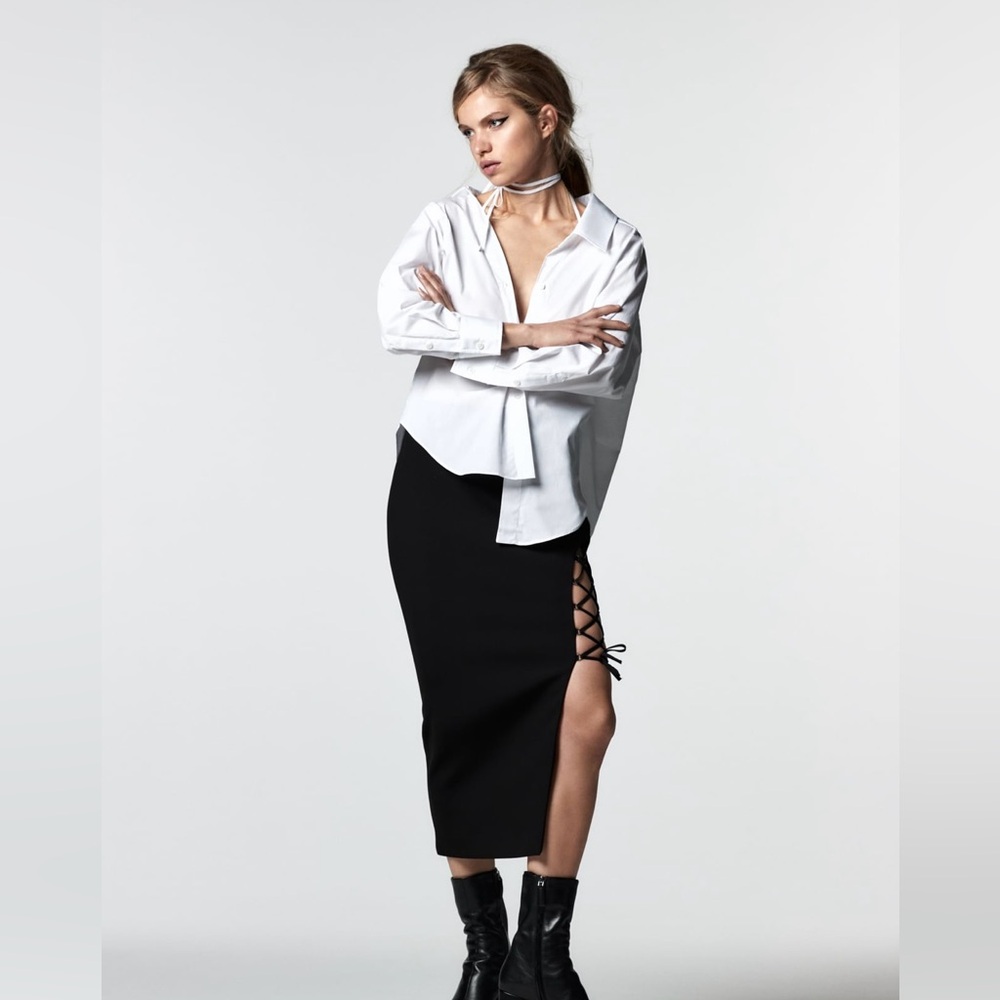Zara. Multi-position asymmetric shirt. Size S. New. With Tag.